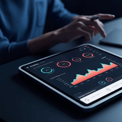 AI-powered analytics dashboard showing data visualization for content performance