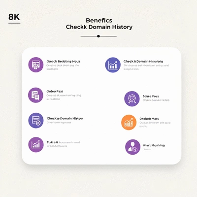 Infographic summarizing benefits of checking domain history