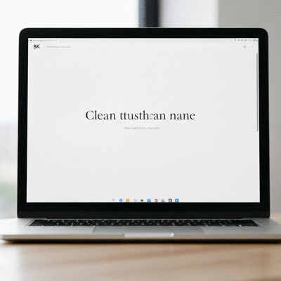 Professional looking domain name on a computer screen, signifying trust and credibility